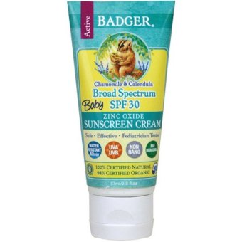 Badger Company Baby Sunscreen Cream Broad Spectrum SPF 30 Chamomile & Calendula (87 ml) ครีมกันแดดคาโมไมล์ Badger Company Baby Sunscreen Cream Broad Spectrum SPF 30 Chamomile & Calendula (87 ml) ครีมกันแดดคาโมไมล์