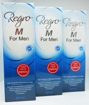 Regro for Men shampoo 225 ml x3 กล่อง แชมพูสำหรับสุภาพบุรุษ ที่มีปัญหาผมบาง ผมร่วง Regro for Men shampoo 225 ml x3 กล่อง แชมพูสำหรับสุภาพบุรุษ ที่มีปัญหาผมบาง ผมร่วง