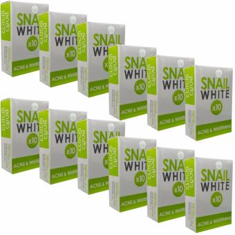 SNAIL WHITE X10 ACNE & WHITENING สบู่สีเขียว 70g. (แพ็ค 12 ก้อน) SNAIL WHITE X10 ACNE & WHITENING สบู่สีเขียว 70g. (แพ็ค 12 ก้อน)