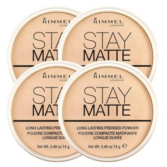Rimmel Stay Matte Pressed Powder แป้งฝุ่นอัดแข็งเนื้อบางเบา #001Transparent 14g (4 ตลับ) Rimmel Stay Matte Pressed Powder แป้งฝุ่นอัดแข็งเนื้อบางเบา #001Transparent 14g (4 ตลับ)