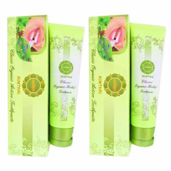 AIMTHAI Classic Organic Herbal Toothpaste เอมไทย ยาสีฟันสุนไพรออร์แกนิค สูตรคลาสสิค เพิ่มเสน่ห์ฟันขาวและสุขภาพดี (100g.x2หลอด) AIMTHAI Classic Organic Herbal Toothpaste เอมไทย ยาสีฟันสุนไพรออร์แกนิค สูตรคลาสสิค เพิ่มเสน่ห์ฟันขาวและสุขภาพดี (100g.x2หลอด)