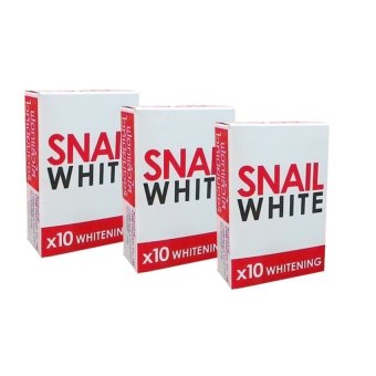 Snail White Soap x10 Whitening สบู่หอยทากฟอกผิว 70g. (แพ็ค 3 ก้อน) Snail White Soap x10 Whitening สบู่หอยทากฟอกผิว 70g. (แพ็ค 3 ก้อน)