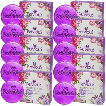Pervious Restoring Soap เพอร์เวียส สบู่กู้หนังหน้าคืน ไร้สิว ขาวใส ผิวออร่า ขนาด 100 กรัม (10 ก้อน) Pervious Restoring Soap เพอร์เวียส สบู่กู้หนังหน้าคืน ไร้สิว ขาวใส ผิวออร่า ขนาด 100 กรัม (10 ก้อน)