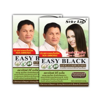 STAR LIST Easy Black แชมพูปิดผมขาว (สีน้ำตาล) STAR LIST Easy Black แชมพูปิดผมขาว (สีน้ำตาล)