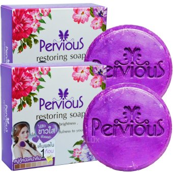 Pervious Restoring Soap สบู่กู้หนังหน้า เพอร์เวียส ไร้สิว ผิวออร่า เปลี่ยนผิวใหม่ในก้อนเดียว 100 กรัม (2 ก้อน) Pervious Restoring Soap สบู่กู้หนังหน้า เพอร์เวียส ไร้สิว ผิวออร่า เปลี่ยนผิวใหม่ในก้อนเดียว 100 กรัม (2 ก้อน)