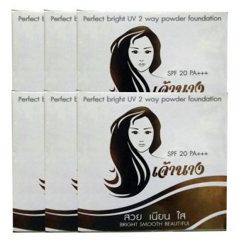Perfect แป้งพัฟเจ้านาง Chao Nang Perfect bright UV 2 way powder foundation SPF20 PA+++ 10g เน้นการปกปิด No.01 ผิวขาว (6 ตลับ) Perfect แป้งพัฟเจ้านาง Chao Nang Perfect bright UV 2 way powder foundation SPF20 PA+++ 10g เน้นการปกปิด No.01 ผิวขาว (6 ตลับ)
