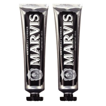 Marvis Toothpaste สูตร Amarelli Licorice ยาสีฟันมาวิส รอยยิ้มสดใส กลิ่นลูกอมชะเอมที่ดีที่สุดในโลกของ Amarelli ให้ลมหายใจหอมสดชื่นยาวนาน 75ml. (2 หลอด) Marvis Toothpaste สูตร Amarelli Licorice ยาสีฟันมาวิส รอยยิ้มสดใส กลิ่นลูกอมชะเอมที่ดีที่สุดในโลกของ Amarelli ให้ลมหายใจหอมสดชื่นยาวนาน 75ml. (2 หลอด)