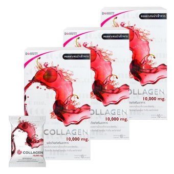 Donut Collagen 10000 mg. Cherry โดนัท คอลลาเจน กลิ่นเชอร์รี่ (10 ซอง x 3 กล่อง) Donut Collagen 10000 mg. Cherry โดนัท คอลลาเจน กลิ่นเชอร์รี่ (10 ซอง x 3 กล่อง)