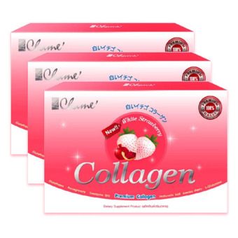 Chame' Collagen White Strawberry 35000mg ชาเม่ พรีเมี่ยม คอลลาเจน ไวท์สตอเบอรี่ (30 ซอง x 3 กล่อง) Chame' Collagen White Strawberry 35000mg ชาเม่ พรีเมี่ยม คอลลาเจน ไวท์สตอเบอรี่ (30 ซอง x 3 กล่อง)