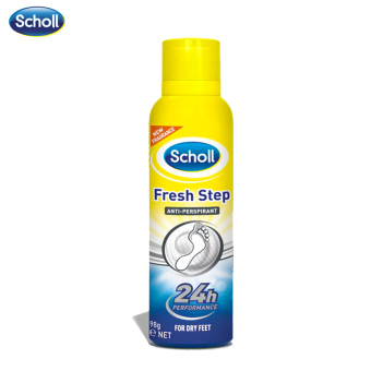 Scholl Fresh Step Anti-Perspirant 150 ml. สกอลล์ สเปรย์ระงับกลิ่นเท้า 150 มล. Scholl Fresh Step Anti-Perspirant 150 ml. สกอลล์ สเปรย์ระงับกลิ่นเท้า 150 มล.