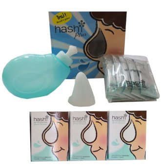 Hashi Nasal Rinser สูตรอ่อนโยน ชุดขวดล้างจมูก 180ml + เกลือฮาชชิ 15ซอง 3 กล่อง Hashi Nasal Rinser สูตรอ่อนโยน ชุดขวดล้างจมูก 180ml + เกลือฮาชชิ 15ซอง 3 กล่อง