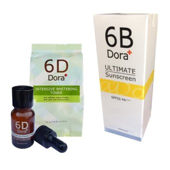 6D Dora โทนเนอร์สลายฝ้า กระ + 6B Dora Ultimate Sunscreen กันแดด 6D Dora โทนเนอร์สลายฝ้า กระ + 6B Dora Ultimate Sunscreen กันแดด