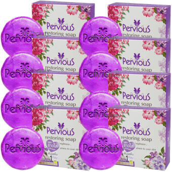 Pervious Restoring Soap เพอร์เวียส สบู่กู้หนังหน้าคืน ไร้สิว ขาวใส ผิวออร่า ขนาด 100 กรัม (8 ก้อน) Pervious Restoring Soap เพอร์เวียส สบู่กู้หนังหน้าคืน ไร้สิว ขาวใส ผิวออร่า ขนาด 100 กรัม (8 ก้อน)
