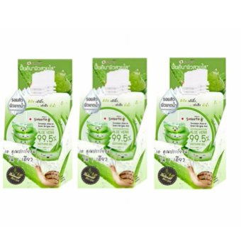 Smooto Aloe-E Snail Bright Gel มาส์กหน้าสยบสิว (3 กล่อง 12 ซอง ) Smooto Aloe-E Snail Bright Gel มาส์กหน้าสยบสิว (3 กล่อง 12 ซอง )