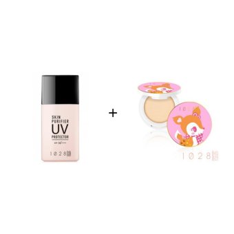 เซ็ตคู่ กันแดดสูตรน้ำ 1028 Visual Therapy Skin Purifier UV Protector SPF50 ขนาด 30g. และ 1028 แป้งคุมมัน Limited Edition รุ่น Hummingmint ขนาด 4.6 กรัม เซ็ตคู่ กันแดดสูตรน้ำ 1028 Visual Therapy Skin Purifier UV Protector SPF50 ขนาด 30g. และ 1028 แป้งคุมมัน Limited Edition รุ่น Hummingmint ขนาด 4.6 กรัม