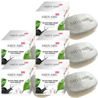 SHIN-SHU BLACK SNAIL SOAP WITH SERUM สบู่เมือกหอยทากดำผสมซีรั่ม นำเข้าจากเกาหลี ขนาด 30g. (5 กล่อง) SHIN-SHU BLACK SNAIL SOAP WITH SERUM สบู่เมือกหอยทากดำผสมซีรั่ม นำเข้าจากเกาหลี ขนาด 30g. (5 กล่อง)