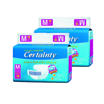 Certainty เซอร์เทนตี้ ผ้าอ้อมผู้ใหญ่แบบเทปประหยัด ไซส์ M 2 แพ็ค 36 ชิ้น (แพ็คละ 18 ชิ้น) Certainty เซอร์เทนตี้ ผ้าอ้อมผู้ใหญ่แบบเทปประหยัด ไซส์ M 2 แพ็ค 36 ชิ้น (แพ็คละ 18 ชิ้น)
