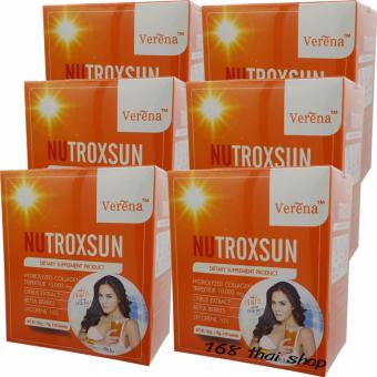Verena Nutroxsun เวอรีน่า นูทรอกซ์ซัน คอลลาเจนหน้าป้องกันแสงแดด หน้าอ่อนเยาว์ บรรจุ 10 ซอง (6 กล่อง) Verena Nutroxsun เวอรีน่า นูทรอกซ์ซัน คอลลาเจนหน้าป้องกันแสงแดด หน้าอ่อนเยาว์ บรรจุ 10 ซอง (6 กล่อง)