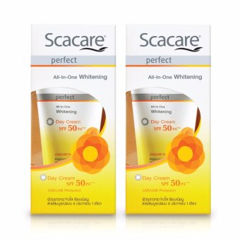 Scacare Perfect All-in-One whitening Day Cream SPF50 PA+++ 30 g. สกาแคร์ เพอร์เฟ็คท์ ออล-อิน-วัน ไวท์เทนนิ่ง เดย์ ครีม เอสพีเอฟ 50 พีเอ+++ ขนาด 30 กรัม แพ๊คคู่ Scacare Perfect All-in-One whitening Day Cream SPF50 PA+++ 30 g. สกาแคร์ เพอร์เฟ็คท์ ออล-อิน-วัน ไวท์เทนนิ่ง เดย์ ครีม เอสพีเอฟ 50 พีเอ+++ ขนาด 30 กรัม แพ๊คคู่