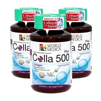 Khaolaor Calla 500 Plus คอลลาเจน นำเข้าจากญี่ปุ่น พลัส เมล็ดองุ่นขาวสกัดและ วิตามินซี ชุดสุดคุ้ม 3 ขวด โดย ขาวละออ Khaolaor Calla 500 Plus คอลลาเจน นำเข้าจากญี่ปุ่น พลัส เมล็ดองุ่นขาวสกัดและ วิตามินซี ชุดสุดคุ้ม 3 ขวด โดย ขาวละออ