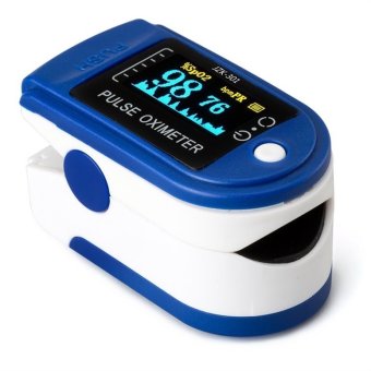 อ้อความดันออกซิเจนปลายนิ้วไปจับหน้าจอมาตรวัดออกซิเจน Oximeter สีน้ำเงิน อ้อความดันออกซิเจนปลายนิ้วไปจับหน้าจอมาตรวัดออกซิเจน Oximeter สีน้ำเงิน