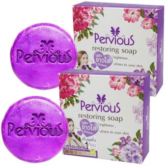 Pervious Restoring Soap เพอร์เวียส สบู่กู้หนังหน้าคืน ไร้สิว ขาวใส ผิวออร่า ขนาด 100 กรัม (2 ก้อน) Pervious Restoring Soap เพอร์เวียส สบู่กู้หนังหน้าคืน ไร้สิว ขาวใส ผิวออร่า ขนาด 100 กรัม (2 ก้อน)