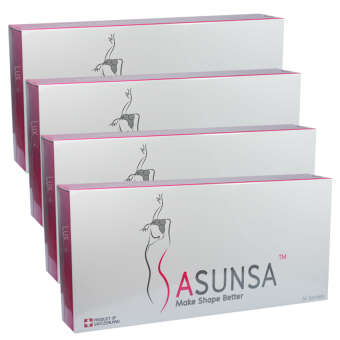 Sasunsa Slim ซาซันซ่า ลดน้ำหนักจากสวิตเซอร์แลนด์ บรรจุ 14 ซอง (4 กล่อง) Sasunsa Slim ซาซันซ่า ลดน้ำหนักจากสวิตเซอร์แลนด์ บรรจุ 14 ซอง (4 กล่อง)