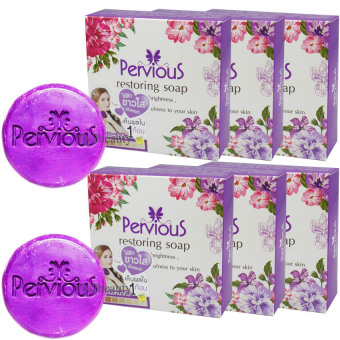 Pervious Restoring Soap เพอร์เวียส สบู่กู้หนังหน้าคืน ไร้สิว ขาวใส ผิวออร่า ขนาด 100 กรัม (6 ก้อน) Pervious Restoring Soap เพอร์เวียส สบู่กู้หนังหน้าคืน ไร้สิว ขาวใส ผิวออร่า ขนาด 100 กรัม (6 ก้อน)