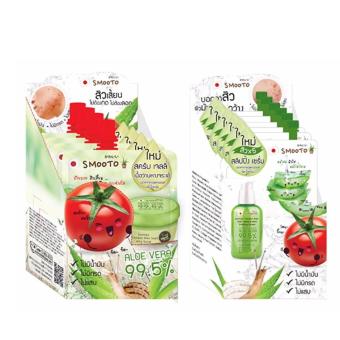 Smooto อโล สเนล ไวท์ & แอคเน่ สลิปปิ้ง เซรั่ม 10ml .2 กล่อง 10 ซอง Smooto อโล สเนล ไวท์ & แอคเน่ สลิปปิ้ง เซรั่ม 10ml .2 กล่อง 10 ซอง