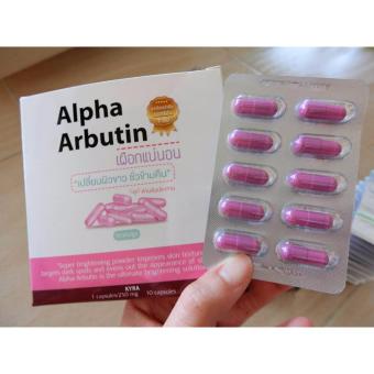 (6 กล่อง) Alpha Arbutin Collagen ผงเผือก สูตรใหม่ ขนาด 10 แคปซูล (6 กล่อง) Alpha Arbutin Collagen ผงเผือก สูตรใหม่ ขนาด 10 แคปซูล