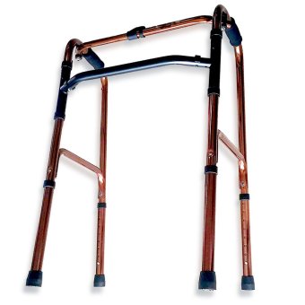 อุปกรณ์ช่วยเดิน 4 ขา Walker แบบพับได้ โยกได้ ปรับความสูงได้ (สีทอง) อุปกรณ์ช่วยเดิน 4 ขา Walker แบบพับได้ โยกได้ ปรับความสูงได้ (สีทอง)