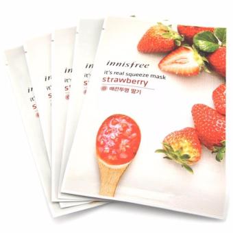 Innisfree It's Real Squeeze Mask-Strawberry 5ชิ้น Innisfree It's Real Squeeze Mask-Strawberry 5ชิ้น