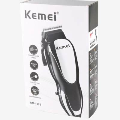 KEMEI KM-1026 แบตตาเลี่ยน ปัตตาเลี่ยนตัดผมไฟฟ้า พร้อมที่รองหวี 4 ชิ้น ตัดแต่งทรงผม kemei clipper professional hair trimmer 12W powerful men electric shaver cutter hair cutting machine hairdresser haircut barber