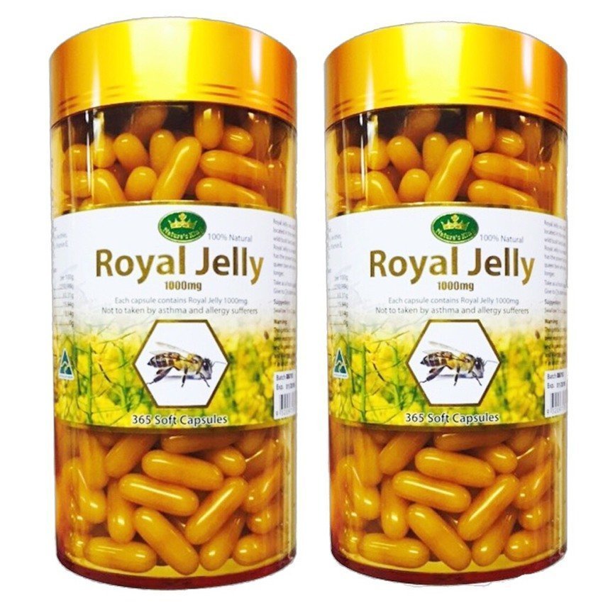 Natures King Royal Jelly นมผึ้ง 1000 mg. 2 กระปุก
