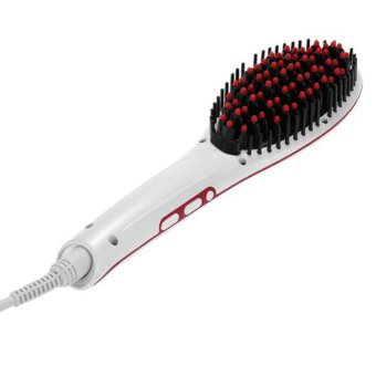 2560 niceEshop Anion Instant Ceramic Straightening Brush Hair Straightener Hot Comb(White,US Plug)