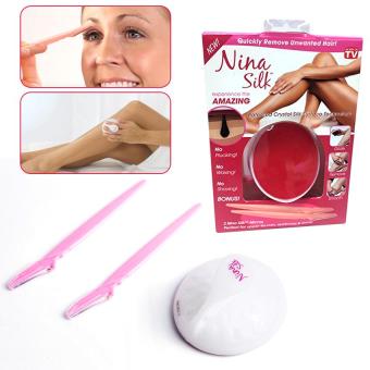 ราคา Nina Silk อุปกรณ์กรณ์กำจัดขนบริเวณขา ด้วยเทคโนโลยีผิวไหมคริสตัลจากอเมริกา กำจัดขนได้หมดจดเรียบเนียนถึงโคนราก ไม่เกิดบาดแผล พร้อมใบมีดแต่งคิ้ว หนวด บนใบหน้า 1 ชุด