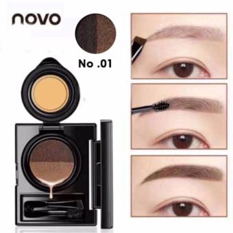 Novo Cushion Eyebrow โนโว เขียนคิ้วคุชั่น คิ้วสวยเป๊ะ ติดทนนาน มาพร้อมแปรงและภู่กันในกล่อง รุ่น 5167 สี 01 น้ำตาลเข้ม (1 ชุด) Novo Cushion Eyebrow โนโว เขียนคิ้วคุชั่น คิ้วสวยเป๊ะ ติดทนนาน มาพร้อมแปรงและภู่กันในกล่อง รุ่น 5167 สี 01 น้ำตาลเข้ม (1 ชุด)