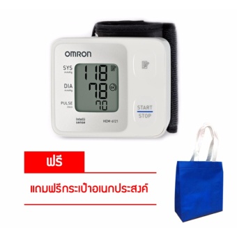 Omron เครื่องวัดความดันโลหิตข้อมือ HEM-6121 (แถมฟรี กระเป๋า) Omron เครื่องวัดความดันโลหิตข้อมือ HEM-6121 (แถมฟรี กระเป๋า)