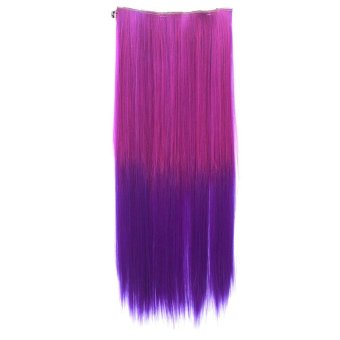 One Piece Synthetic Straight Two Tone Ombre Hairpiece Clip-on WigHair Extension Beauty Tool Rose to Dark Purple One Piece Synthetic Straight Two Tone Ombre Hairpiece Clip-on WigHair Extension Beauty Tool Rose to Dark Purple
