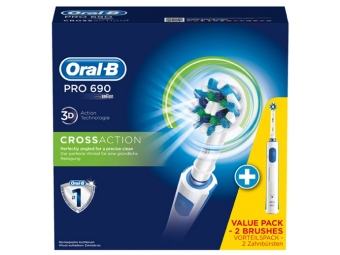 แปรงสีฟันไฟฟ้า Oral-B PRO 690 CrossAction ซื้อ 1 ได้ถึง 2 ( Bonus Pack ) แปรงสีฟันไฟฟ้า Oral-B PRO 690 CrossAction ซื้อ 1 ได้ถึง 2 ( Bonus Pack )