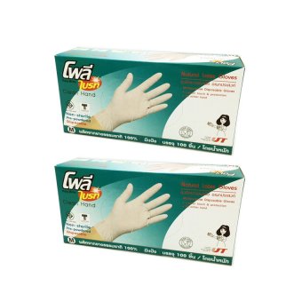 ราคา Poly-Brite ถุงมือยางอนามัย รุ่น Extra Thin - Size L 2 กล่อง (กล่องละ100ชิ้น)