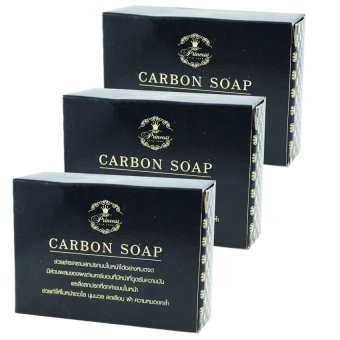 Princess Skin Care Carbon Soap สบู่ดำดีท็อกซ์สิว 100 กรัม ( 3 ก้อน) Princess Skin Care Carbon Soap สบู่ดำดีท็อกซ์สิว 100 กรัม ( 3 ก้อน)