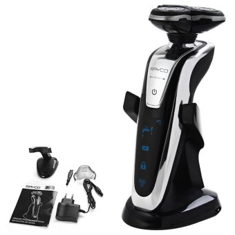 ประเทศไทย Professional 4D 4 Head Rechargeable 360 Degree Shaving Shaver Washable Electric Beard Trimmer (Siliver)