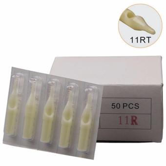 ราคา Raptor ปลายกระบอกเข็มสัก แพ็ค50ชิ้น ปลายพลาสติกเบอร์ 11RT Disposable Plastic Nozzle Tattoo Needle Tips (50PC)