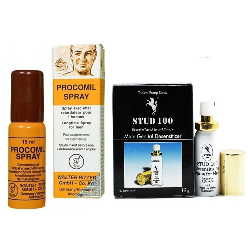 STUD 100 รุ่นใหม่ STUD 100 สเปร์ยชะลอการหลั่ง 12กรัม 1ชิ้น +
Procomil สเปรย์ชะลอการหลั่ง