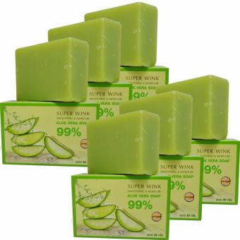 อยากขาย super wink soothing & Moisture ALOE VERA 99% Soothing Soapสบู่ว่านหางจรเข้เข้มข้น 99 % ขนาด 80 กรัม x 6 ก้อน จัดโปรโมชั่น super wink soothing & Moisture ALOE VERA 99% Soothing Soapสบู่ว่านหางจรเข้เข้มข้น 99 % ขนาด 80 กรัม x 6 ก้อน