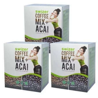 ราคา SWIZER COFFEE MIX ACAI BERRYกาแฟเพื่อสุขภาพ สไวเซอร์ คอฟฟี่ มิกซ์ พลัส อาซาอิ เบอร์รี่ จากป่าอเมซอนในบราซิล บรรจุ 10 ซอง (3 กล่อง)