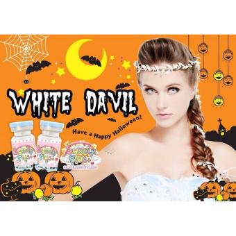 คอนแทคเลนส์ คอสเพลย์ รุ่น White (สีขาว) ค่าสายตา 0.00 พร้อมตลับใส่ คอนแทคเลนส์ คอสเพลย์ รุ่น White (สีขาว) ค่าสายตา 0.00 พร้อมตลับใส่