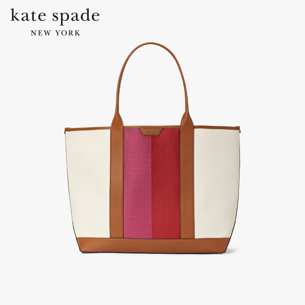 KATE SPADE NEW YORK RACING STRIPE CANVAS LARGE TOTE KB956 กระเป๋าถือ ราคา 8,750 บาท*ส่งฟรี