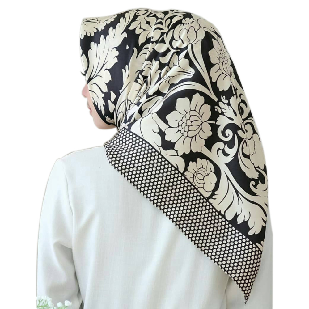 【จุด】40 สีแฟชั่นหลายสีการพิมพ์ผ้าซาตินผ้าคลุมไหล่มุสลิมผ้าพันคอสี่เหลี่ยมลายดอกไม้ WJ1002